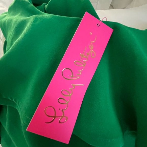 Lilly Pulitzer Lyra One-Shoulder Jumpsuit Style 003347 Fern Gully Green - Picture 3 of 8